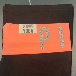 PINK Yoga Pants Black L NWT